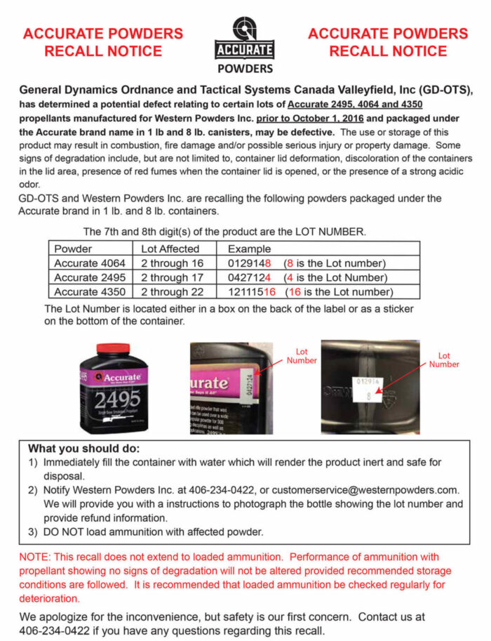 Accurate-Powders-Recall-Notice