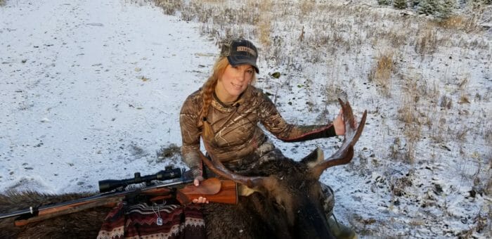 Mayhew with her moose from 2018.