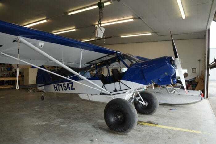 Fosters custom Super Cub. He is one of the few bush pilots that is trained in modifying bush planes.
