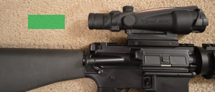 Approximate usable eye box for the TA11 ACOG