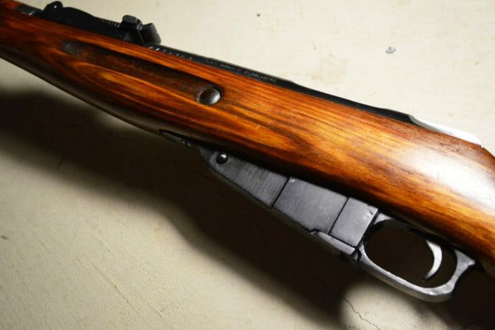 The wood grain on this 1944 ex-sniper is so nice, it almost looks like laminate.
