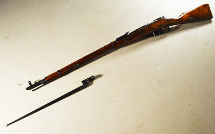 Rifle with bayonet