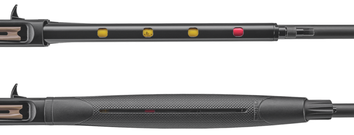 Benelli's Shell View system has small windows in the magazine tube that are visible through a slot in the forend, enabling you to see how many shells are loaded in the tube.