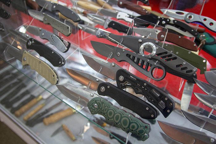 Knives on display