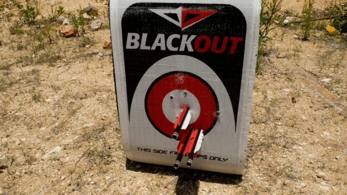 An average three shot group at 40 yards from the AirSaber.