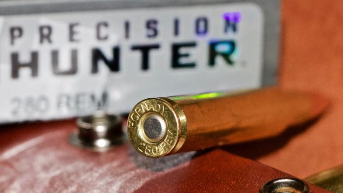 The .280 Rem, long one of Larry's favored hunting rounds is ideal for elk on down, especially when shooting Hornady's Precision Hunter loads
