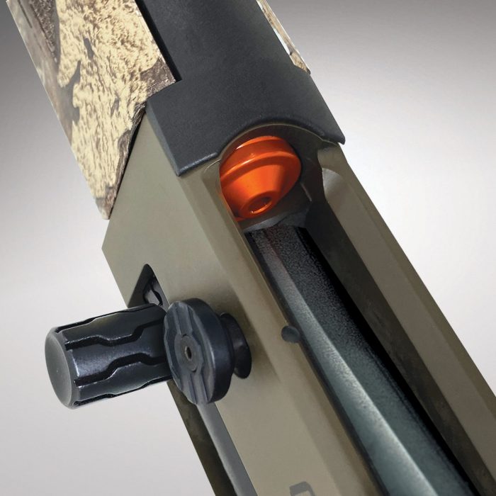 Built for the Rigors of Waterfowling. An enlarged and beveled loading port was designed for ease of loading; features an anodized bright orange follower, and an elongated, pinch-free elevator.