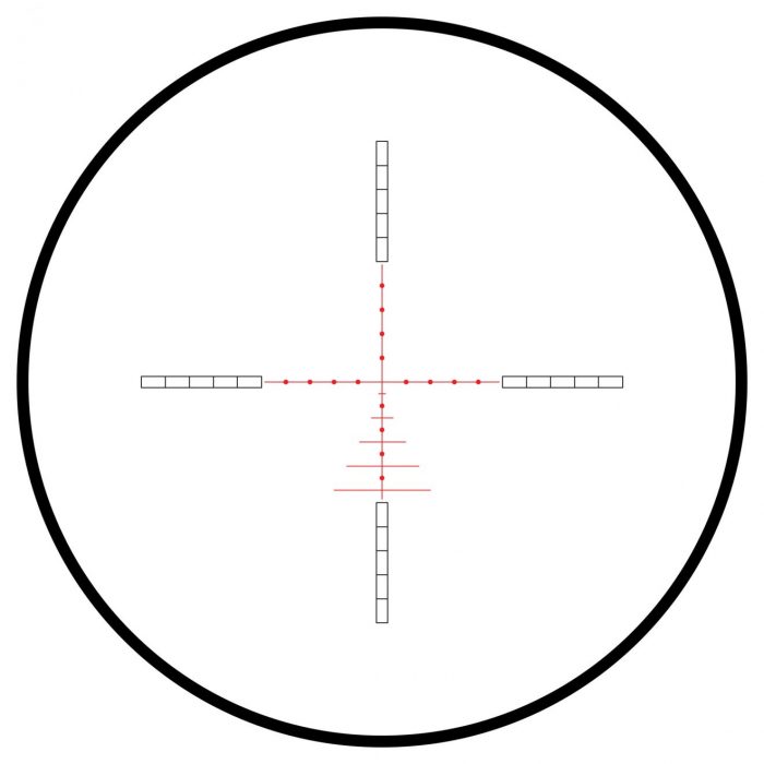 AMX Reticle Both the AMX and AMX IR glass etched reticles are based on the spacing of a 10x Mil Dot. The AMX offers multiple aim points, useful when shooting air guns with loopy trajectories.