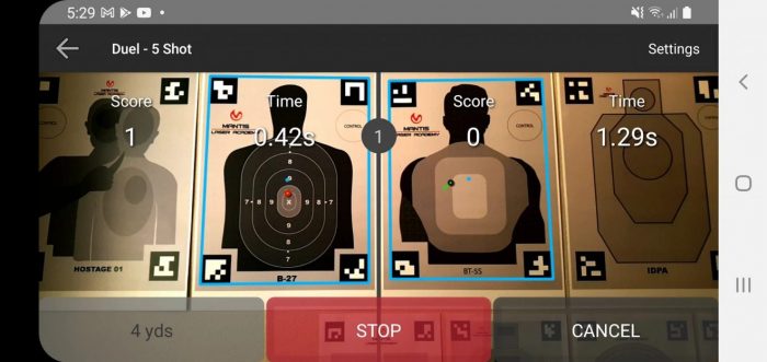 The app can pick up multiple targets in a frame.