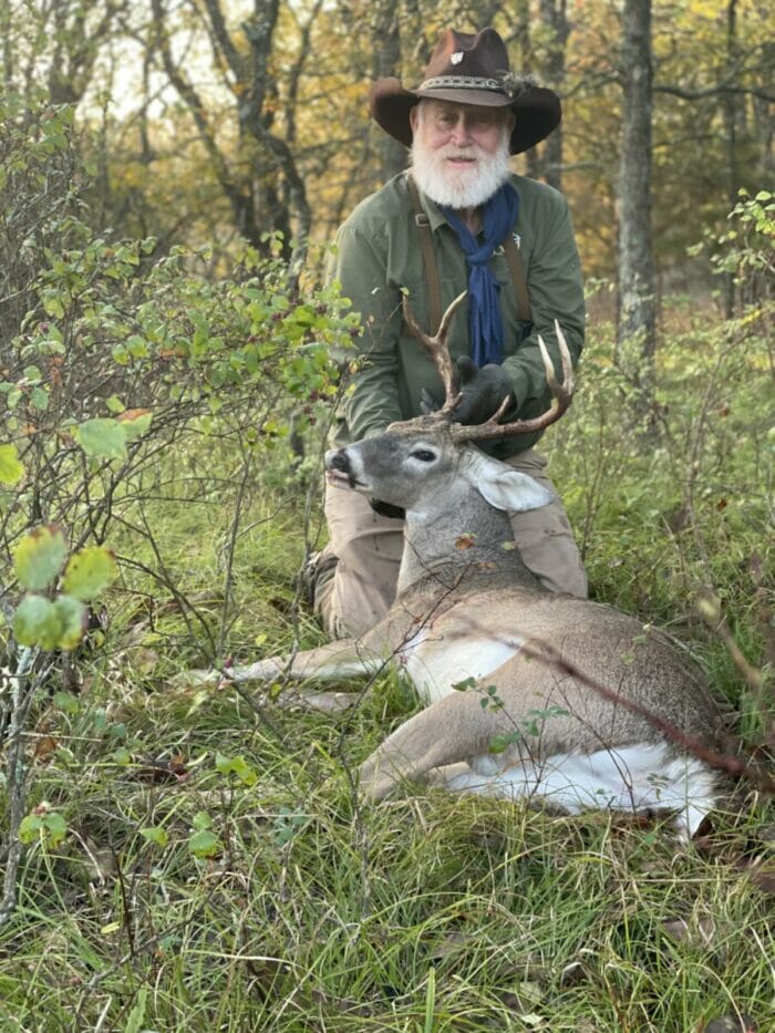 Larry with his ancient 6-point, the proper buck to take.