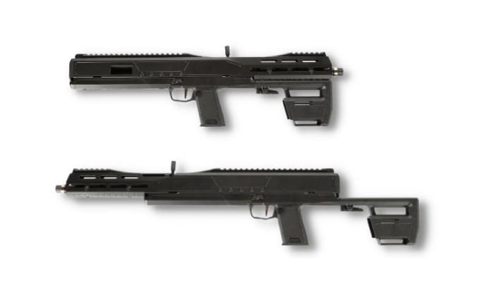 folded and unfolded Trailblazer Firearms Pivot ultracompact folding rifle