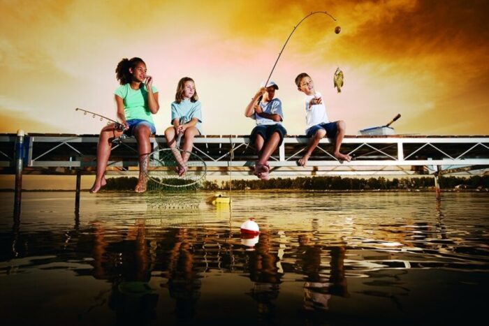 Kids fishing